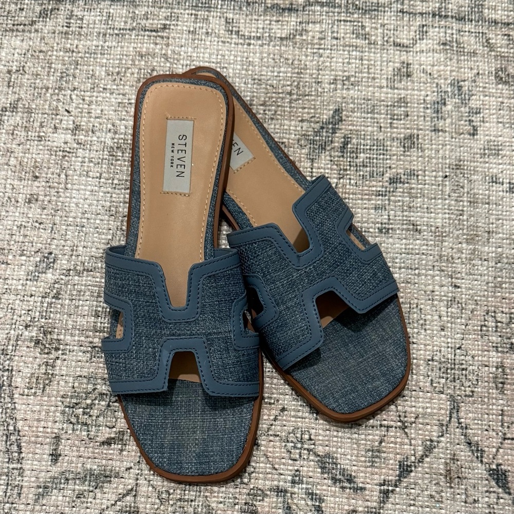 Steven By Steve Madden Blue Slide Sandals